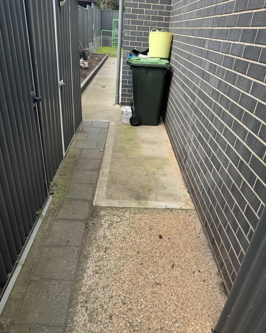 After: Side passage cleared of cuttings, with the bins back in place